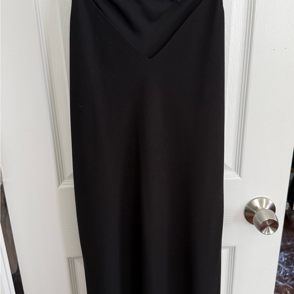 Ralph Lauren Black Maxi Skirt with V-Waist Detail